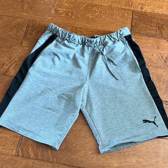 Puma Men’s athletic shorts with pockets gray/ black elastic inner band Large - Picture 3 of 16